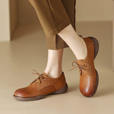 Retro Lace Up Shoes Round Toe Soft Oxford Shoes