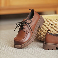 Retro Oxfords & Krawatte Casual Flats Bequeme Halbschuhe Schwarz/Kaffee