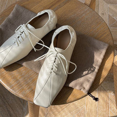 Retro-Schnürschuhe mit quadratischer Zehenpartie, weiche Oxford-Schuhe