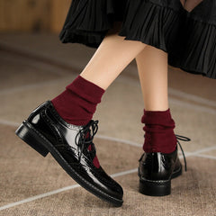 Zapatos Oxford brogue con punta redonda y cordones estilo retro