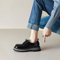 Zapatos Oxford hechos a mano con plataforma plana de 45 mm