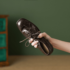 Zapatos Oxford con cordones suaves y punta redonda