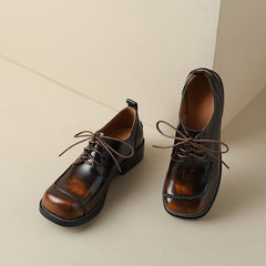 Round Toe Lace Up Oxford Shoes