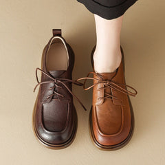 Women's Oxford Hanmdmade Round Toe Lace Up Shoes