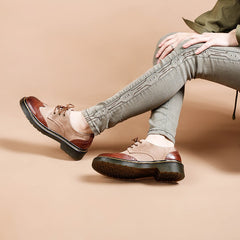 Handmade Wingtip Brogues Lace Up Oxfords Martin Sole