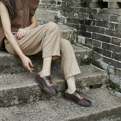 Designer-Schuhe, weich, zum Schnüren, echte Flats, handgefertigt