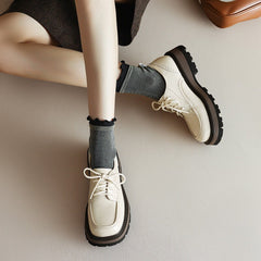 Zapatos Oxford hechos a mano con plataforma plana de 45 mm