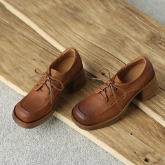 High Heel Oxfords & Schnürschuhe Blockabsatz Normale Passform Braun/Schwarz