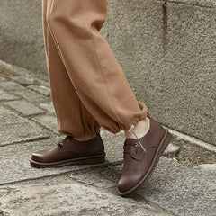 Designer Shoes Soft Lace Up Oxfords Genuine Derby Flats