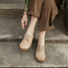 Designer Shoes Soft Lace Up Oxfords Genuine Derby Flats
