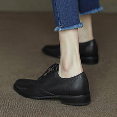 Round Toe Soft Oxford Shoes Lace Up Derby Shoes