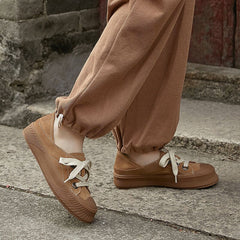 Handgefertigte weiche Oxford-Schuhe mit Plateausohle und Schnürung