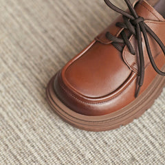 Retro Oxfords & Krawatte Casual Flats Bequeme Halbschuhe Schwarz/Kaffee