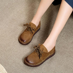 Zapatos Oxford hechos a mano con suela suave, casuales, sin cordones, color marrón/caqui