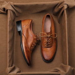 Round Toe Soft Oxford Shoes Lace Up Derby Shoes