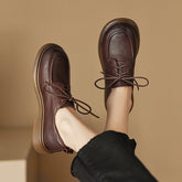 Women's Oxford Hanmdmade Round Toe Lace Up Shoes