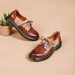 Handgemachte pflanzlich gegerbte Oxfords mit Schnürung und Martin-Sohle