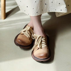 Soft Lace-Up Casual Shoes Retro Platform Oxfords