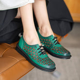 Cut Out Oxfords For Summer Soft Lace up Flats