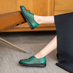 Cut-Out-Oxfords für den Sommer, weiche Schnürschuhe