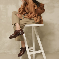 Square Toe Goodyear Horse Lace Up Oxfords