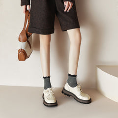 Zapatos Oxford hechos a mano con plataforma plana de 45 mm