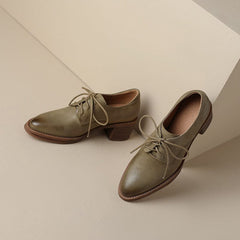 High Heel Oxfords & Schnürschuhe Blockabsatz Western R-Spitze Normale Passform