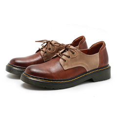 Handgemachte pflanzlich gegerbte Oxfords mit Schnürung und Martin-Sohle