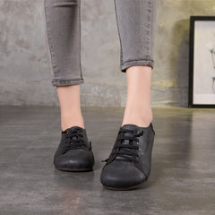 Handgemachte Flats Schnürschuhe Oxford Schuhe Gummisohlen Loafers Slip Ons Flaty Schuhe Schwarz