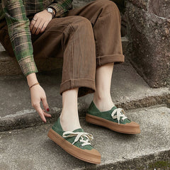 Handgefertigte weiche Oxford-Schuhe mit Plateausohle und Schnürung