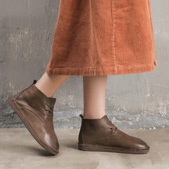 Handgemachte echte Martin-Stiefel mit Schnürung, weiche Stiefeletten, lässige Arbeitsstiefel, Kampfstiefel, Mori Girl Designer-Schuhe Brush-Off