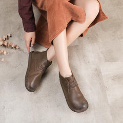 Handgemachte echte Martin-Stiefel mit Schnürung, weiche Stiefeletten, lässige Arbeitsstiefel, Kampfstiefel, Mori Girl Designer-Schuhe Brush-Off