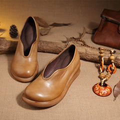 Handgemachte Plateauschuhe Fashion Slip On Loafers Rot/Apricot