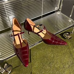 Handgefertigte Pumps mit spitzer Spitze, 60 mm Kitty Heel