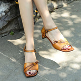 Summer Sandals Square Peep Toe Sandals Buckle Strap Ladies Gladiator Sandals