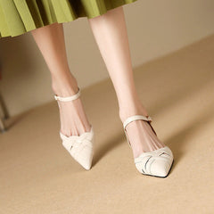 Point Toe Genuine Slingback Stiletto Sandals