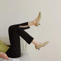 Zapatos de tacón alto de piel de oveja hechos a mano