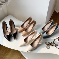 Zapatos de tacón de 6 cm hechos a mano con punta de piel de oveja