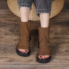 Retro Soft Chunky Sandals Platform Summer Boots Coffee/Brown/Khaki