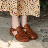 Handgemachte weiche T-Riemen Gladiator Sandalen Retro Mary Jane