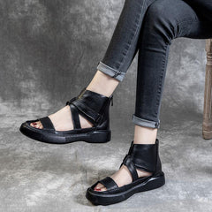 Platform Summer Sandals Boots Soft Wrap Ankle Bootie Buckle Sandals