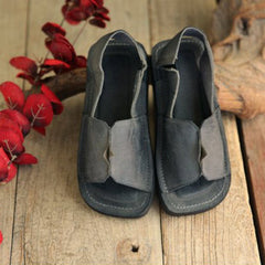 Zapatillas retro peep toe hechas a mano