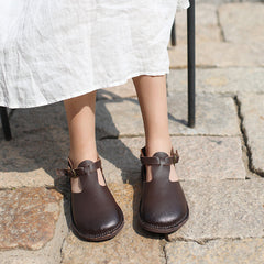 Middle English-Handmade T-strap Mary Jane