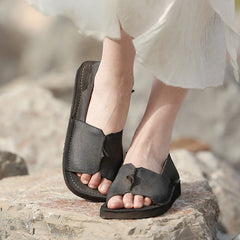 Zapatillas retro peep toe hechas a mano