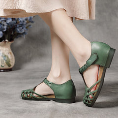 Retro Woven Sandals Touch-strap