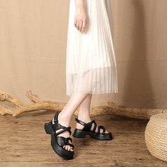 Chunky Gladiator Sandals Peep Toe