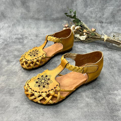 Retro Woven Sandals Touch-strap