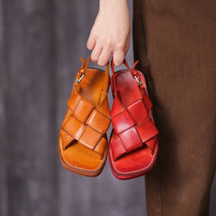 Retro Braided Vegetable Tanned Gladiator Sandals