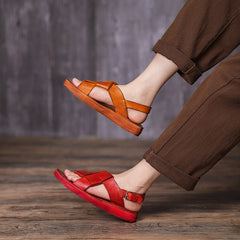 Retro Braided Vegetable Tanned Gladiator Sandals