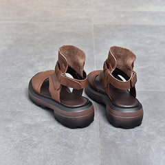 Handgemachte leichte Plateausandalen im Mori Girl Style Retro Flip Flops Schuheschwarz Schwarz/Braun/Kaffee